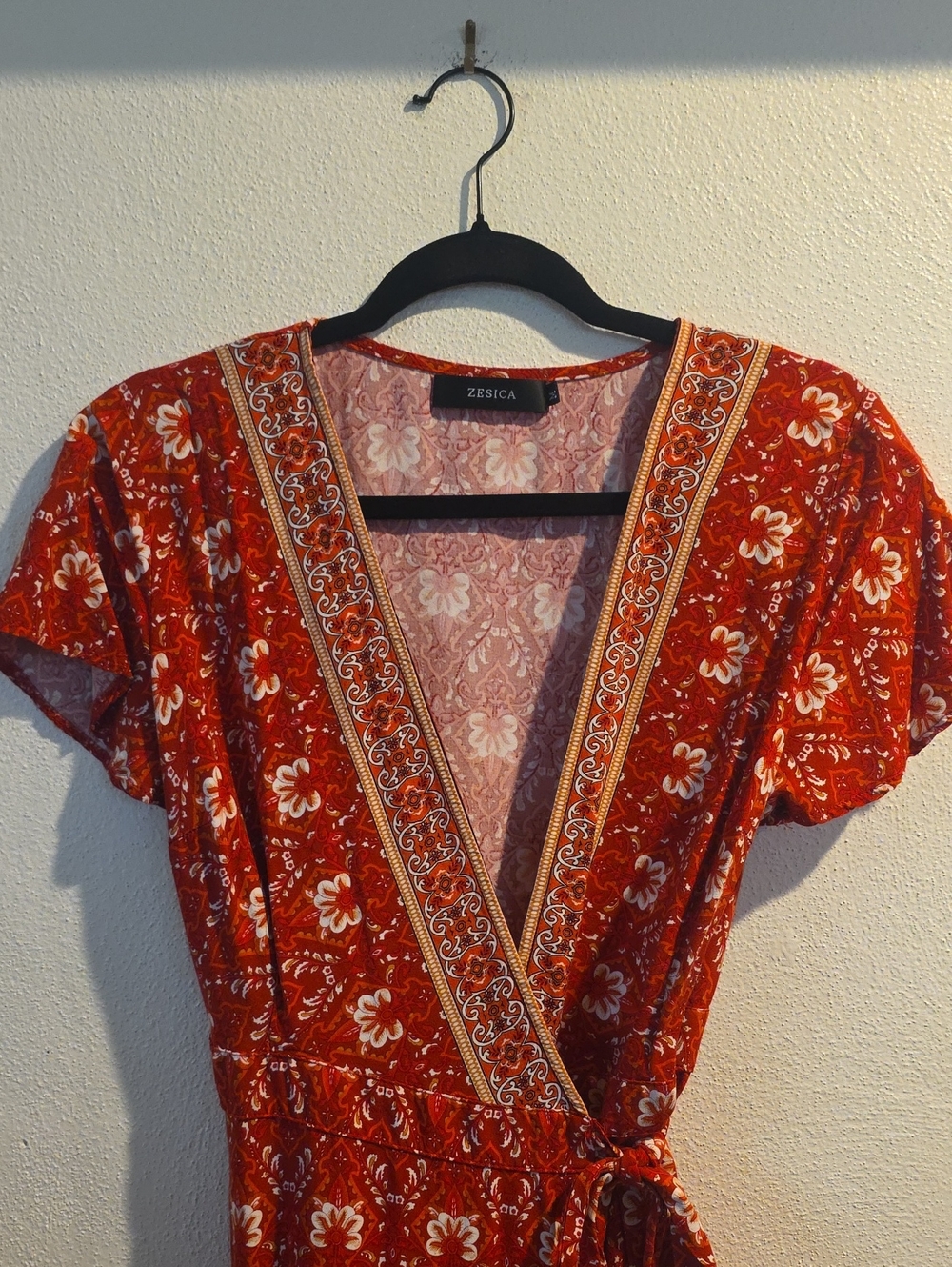 Zessica Floral Print Wrap Dress With Ruffle Hem - Picture 5 of 12